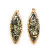 Golden Earrings With Luminous Green Amber The Ballade, image 