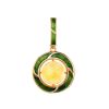 Amber and Green Enamel Pendant In Gold-Plated Silver The Empire, image 