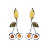Multicolor Amber Cherry Earrings In Sterling Silver The Confiture, image 