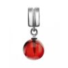 Sterling Silver Charm With Cherry Amber Pendant, image 