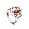 Sweet Cognac Amber Apple Ring In Sterling Silver The Confiture​, Ring Size: 11.5 / 21, image 