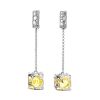 Lemon Amber Earrings In Sterling Silver The Geneva, image 