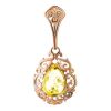 Drop Amber Pendant In Gold-Plated Silver The Luxor, image 