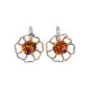 Floral Amber Earrings In Sterling Silver The Daisy, image 