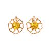 Floral Amber Earrings In Gold-Plated Silver The Daisy, image 