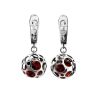 Dangle Amber Earrings In Sterling Silver The Geneva, image 