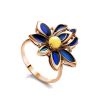 Bold Floral Ring With Amber And Enamel The Verona, Ring Size: 5.5 / 16, image 