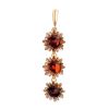 Gold-Plated Pendant With Cherry Amber The Aster, image 