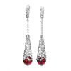 Amber Dangle Earrings In Sterling Silver The Geneva, image 