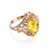 Romantic Glamour Amber Ring In Gold-Plated Sterling Silver The Luxor, Ring Size: 11 / 20.5, image 