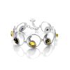 Impressive Multicolor Amber Link Bracelet In Sterling Silver The Eagles, image 