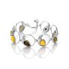 Impressive Multicolor Amber Link Bracelet In Sterling Silver The Eagles, image 