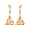 Dangle Amber Earrings In Gold-Plated Silver The Geneva, image 