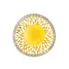 Round Amber Pendant In Gold-Plated Silver With Crystals The Venus, image 