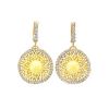 Drop Amber Earrings In Gold With Crystals The Venus, image 