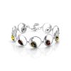 Impressive Multicolor Amber Link Bracelet In Sterling Silver The Eagles, image 