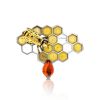 Multicolor Amber Brooch In Sterling Silver The Bee, image 