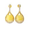 Amber Earrings In Gold Plated Silver With Crystals The Venus, image 