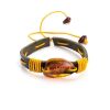 Brown Leather Tie Bracelet With Cognac Amber The Copacabana, image 
