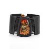 Dark Leather Bracelet With Green Amber The Amazon, image 