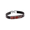 Leather Bracelet With Cherry Amber The London, image 