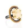Adjustable Gold-Plated Ring With Square Cut Mammoth Tusk The Era, Ring Size: Adjustable, image 