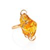 Handmade Golden Ring With Lemon Amber The Rialto, Ring Size: Adjustable, image 
