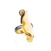 Extravagant Gold-Plated Ring With Natural Mammoth Tusk The Era, Ring Size: Adjustable, image 
