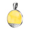 Round Amber Pendant In Sterling Silver The Monaco, image 