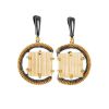 Square Cut Mammoth Tusk Earrings In Gold-Plated Silver The Era, image 