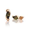 Lovely Gold-Plated Stud Earrings With Green Amber The Iolanta, image 