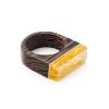 Handmade Wenge Wood Ring With Honey Amber The Indonesia, Ring Size: 8 / 18, image 