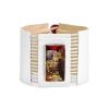 White Leather Bracelet With Square Cut Cognac Amber The Amazon, image 