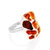 Mosaic Open Ring With Cognac Amber And White Polymer The Dalmatian, Ring Size: Adjustable, image 