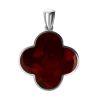 Clover Amber Pendant In Sterling Silver The Monaco, image 