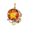 Cherry Amber Pendant In Gold-Plated Silver With Cultured Pearl And Crystals The Triumph, image 