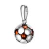 Stylish Silver Pendant With Cherry Amber The League, image 