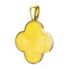Clover Amber Pendant In Gold-Plated Silver The Monaco, image 