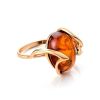 Gold-Plated Silver Ring With Cognac Amber The Palermo, Ring Size: 11.5 / 21, image 