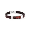 Stylish Leather Bracelet With Cherry Amber The London, image 
