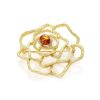 Filigree Gold Plated Brooch With Cognac Amber The Belouna, image 
