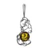 Filigree Silver Pendant With Green Amber The Tivoli, image 