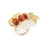 Bold Gold Plated Brooch With Cognac Amber The Beoluna, image 