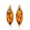 Cognac Amber Earrings In Gold The Ballade, image 