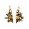 Amber Earrings In Gold-Plated Silver with Crystals The Lotus, image 