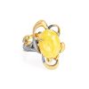 Adjustable Honey Amber Ring In Gold-Plated Silver The Pompadour, Ring Size: Adjustable, image 