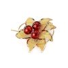 Chic Gold Plated Brooch With Cherry Amber The Beoluna, image 