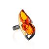 Adjustable Gold-Plated Ring With Cognac Amber The Triumph, Ring Size: Adjustable, image 