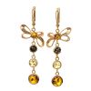 Gold-Plated Dangle Earrings With Multicolor Amber The Caprice, image 