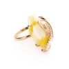 Adjustable Amber Ring In Gold The Triumph, Ring Size: Adjustable, image 
